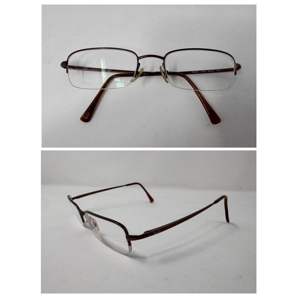 Ray-Ban RB6061 Eyeglass Frames Only 52-19-140 Brown 2622 Italy Made Authentic